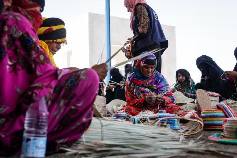 Displaced women learn new handicraft skills to earn an income and increase their resilience